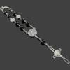 Long Religious Jewelry Set Imitation Pearl Christian Bracelet Cross Pendant Necklace  Daily Wear