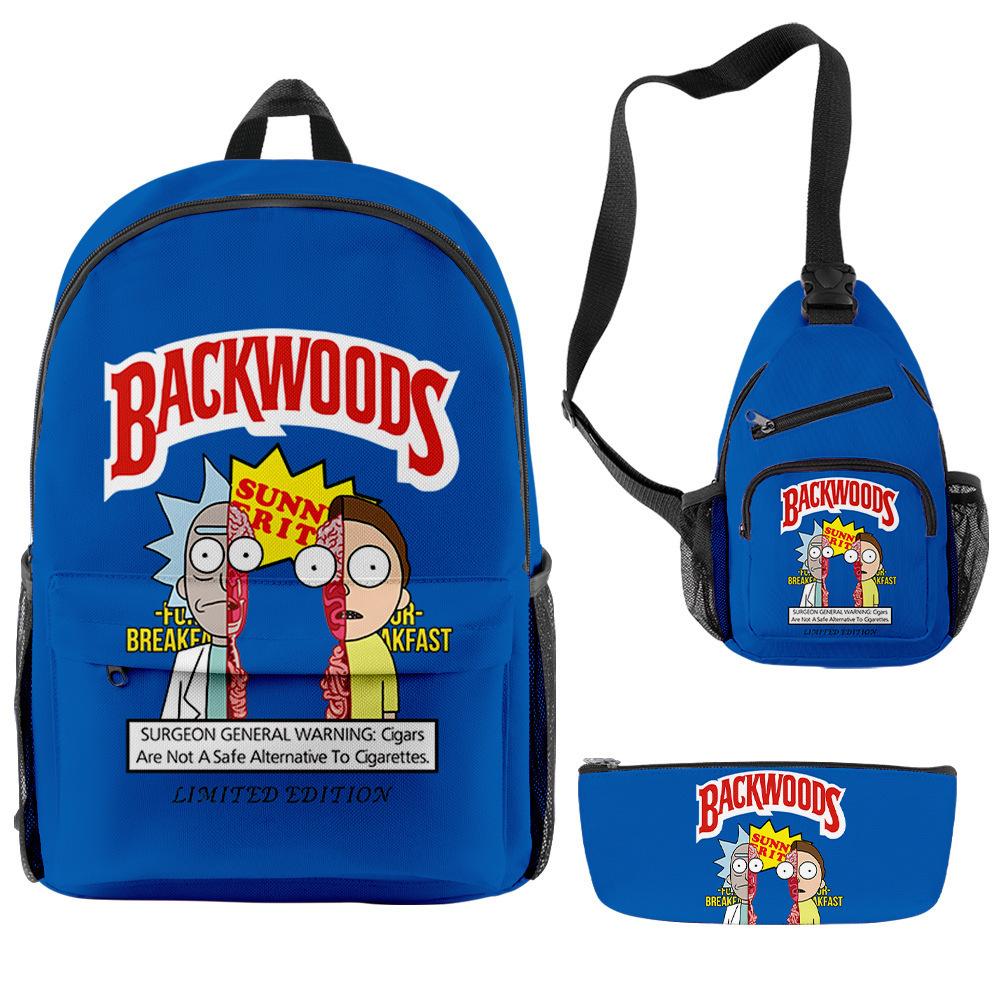 Школьный Сезон Студенческий Рюкзак Backwoods Сигарный Набор Рюкзаков Сумка-Мессенджер Пенал Набор из Трех Предметов
