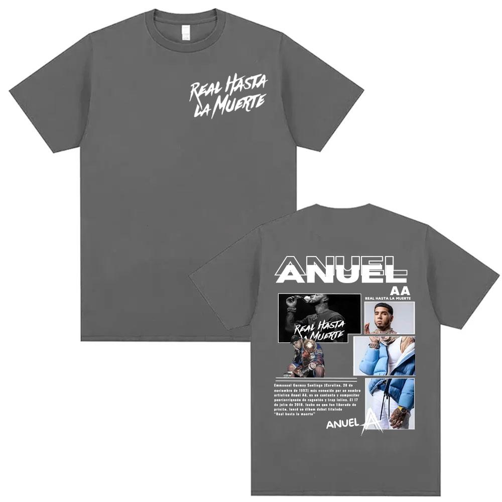 Rapper Anuel AA Real Hasta La Muerte Tour T Shirt Men Women Fashion Hip Hop Pop Music Summer Shirts Casual Short Sleeve Tshirt