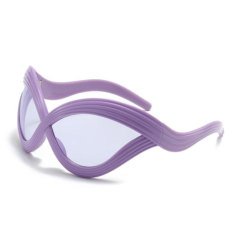 Очки Wave Lines Large Frame, футуристические солнцезащитные очки, женские индивидуальные солнцезащитные очки