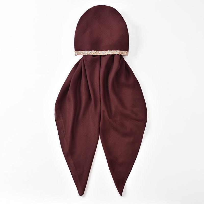 Мусульманский платок Женский хиджаб Модный Полное покрытие Дышащая Премиальная ткань Модный цвет Мягкая текстура Легко сочетается