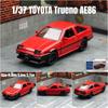 1/37 TOYOTA Trueno AE86 Initial D Классическая игрушечная машинка для детей CCA Литая металлическая миниатюрная модель Коллекция с откидным механизмом Подарочный подарок для мальчика
