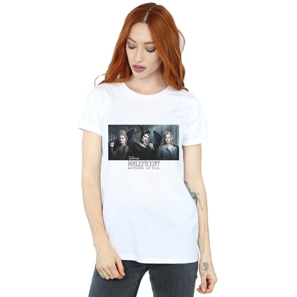 Disney Womens/Ladies Maleficent Mistress Of Evil Character Poster Cotton Boyfriend T-Shirt