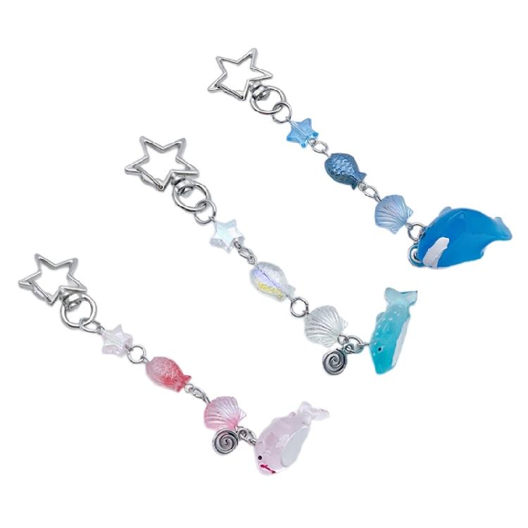 Ocean Animals Keychain Stylish Fish Pendant Beaded Keyrings for Fashion Lovers