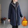 Winter Jacket Plus Velvet Thick Padded Jacket Women's Literature and Art Plus Size Women's Hooded Padded Jacket Plaid Padded Jacket Women