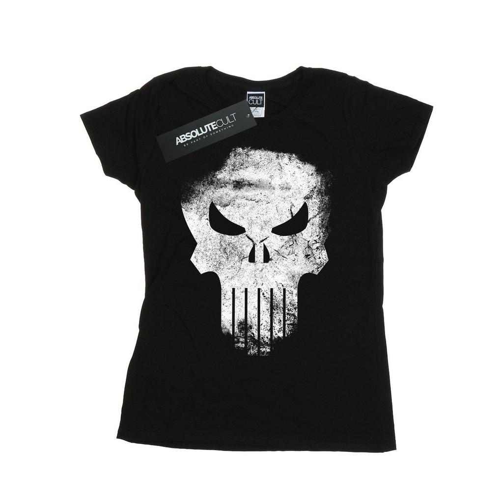Marvel Womens/Ladies The Punisher Distrressed Skull Cotton T-Shirt