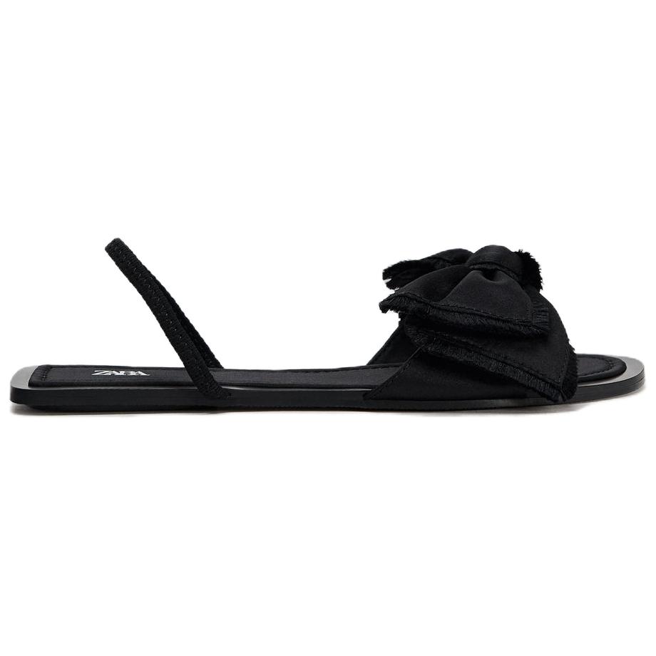 Zara Casual Flat One Strap Sandals Women Sandals Black 12607410800