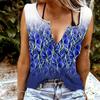 Women Tanks Sexy V Neck Sleeveless Summer Tops Vest 3D Stacked Leaves Print Cool Lightweight Tops