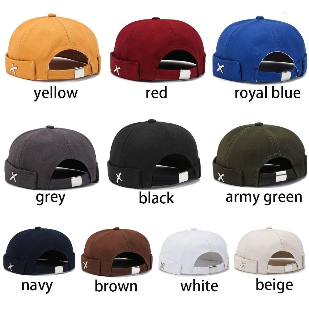 Хлопковая докерская шапка без козырька, однотонная шапка-дыня, уличный боннет, шапки для мальчиков и девочек