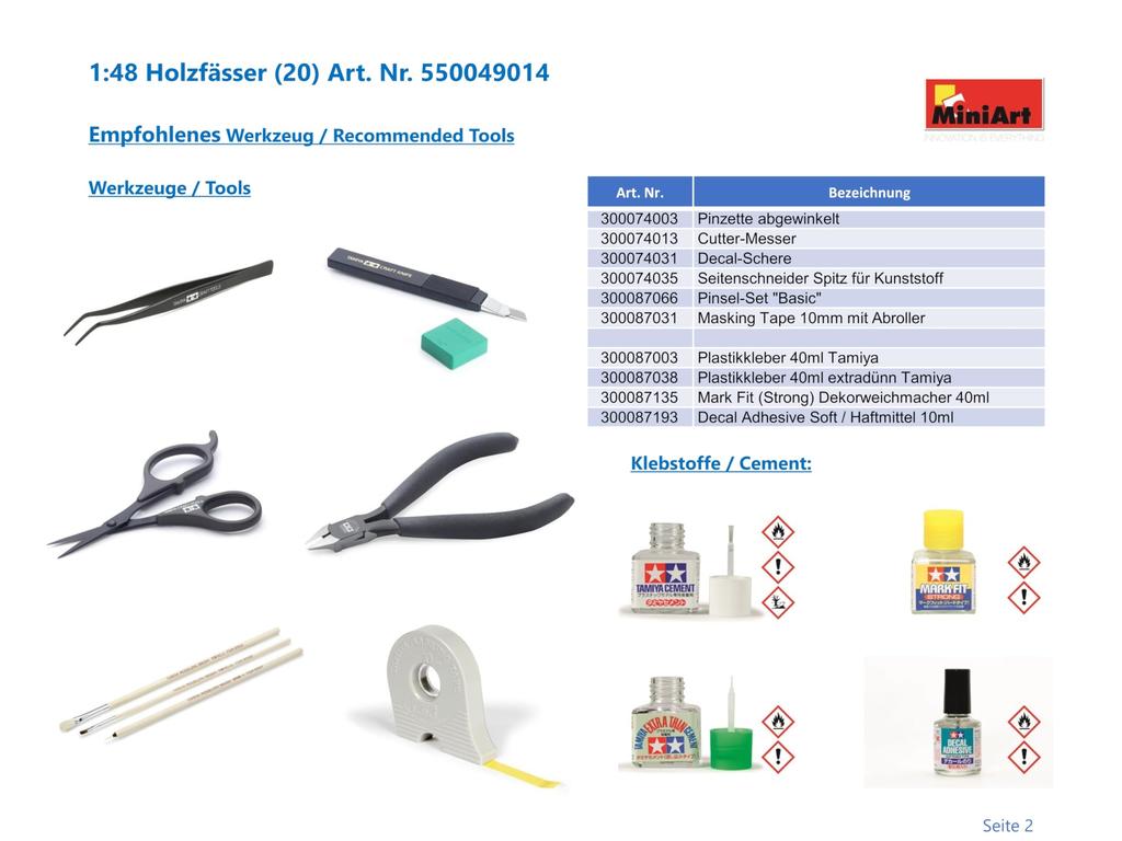 MiniArt Набор деревянных бочек пластиковая модель MA49014 1/48