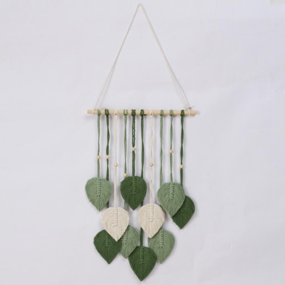 Handmade Boho Wall Decor Macrame Wall Hanging Pendant Creative Wall Art Leaf Tapestry  Homestay