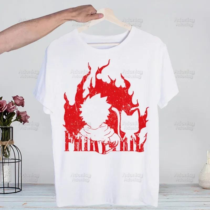 Anime Fairy Tail Natsu Dragneel Lucy T-shirts Summer Men/Women Hip Hop Funny Tshirt Streetwear T Shirt Short Sleeve Tee Top