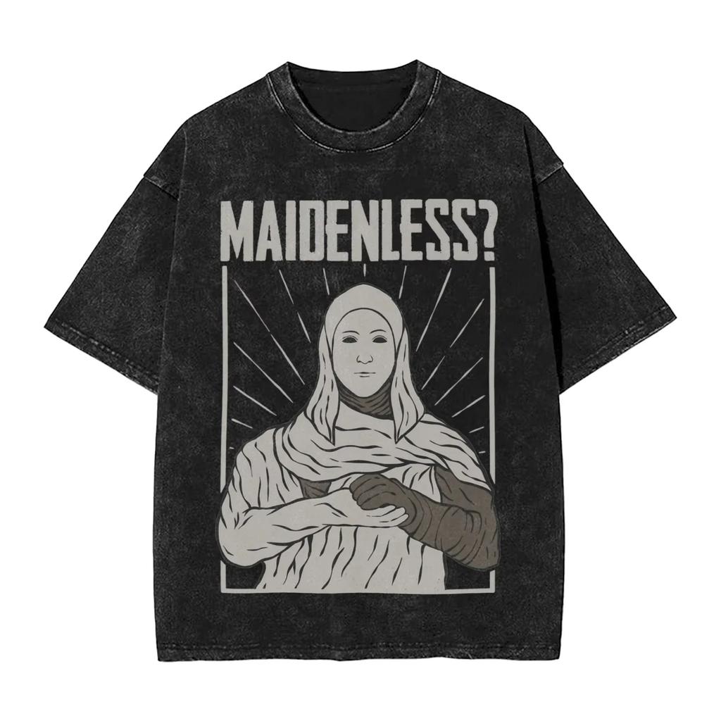 Футболки R-Rings Radahn E-Eldening с эффектом стирки, уличная одежда, хип-хоп, повседневные футболки для мужчин и женщин, с коротким рукавом, с графикой в стиле Харадзюку