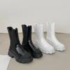 Модные женские короткие ботинки Новинки Осень 2025 Модная обувь Платформа Круглый носок Застежка-молния сзади Ботинки байкеры Женский комфорт Botas De Mujer