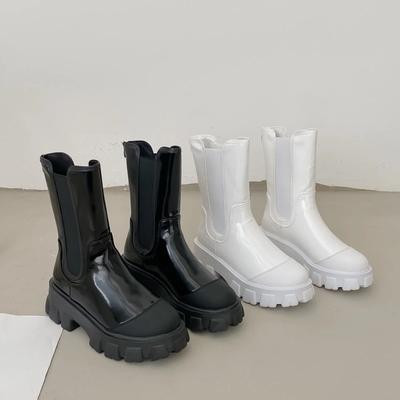 Модные женские короткие ботинки Новинки Осень 2025 Модная обувь Платформа Круглый носок Застежка-молния сзади Ботинки байкеры Женский комфорт Botas De Mujer