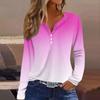 Women's T Shirt Tee Button Long Sleeve Daily Weekend Fashion Basic V- Neck Regular Top