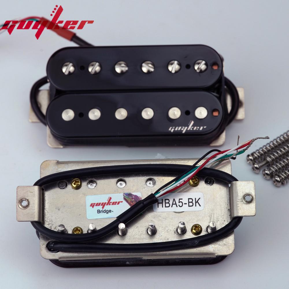 Guyker Электрогитарные звукосниматели Humbucker Двойная катушка Бриджевый звукосниматель для гитары Комплект звукоснимателей для грифа - Черный