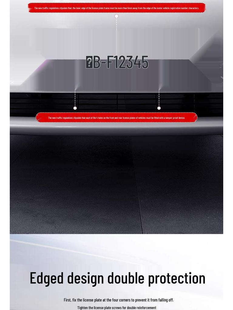 Tesla Model 3/Y License Plate Frame - New Version, Full Protection Holder