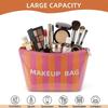 Waterproof PVC Cosmetic Bag Lightweight Toiletry Storage Bag Striped Makeup Bag  Women