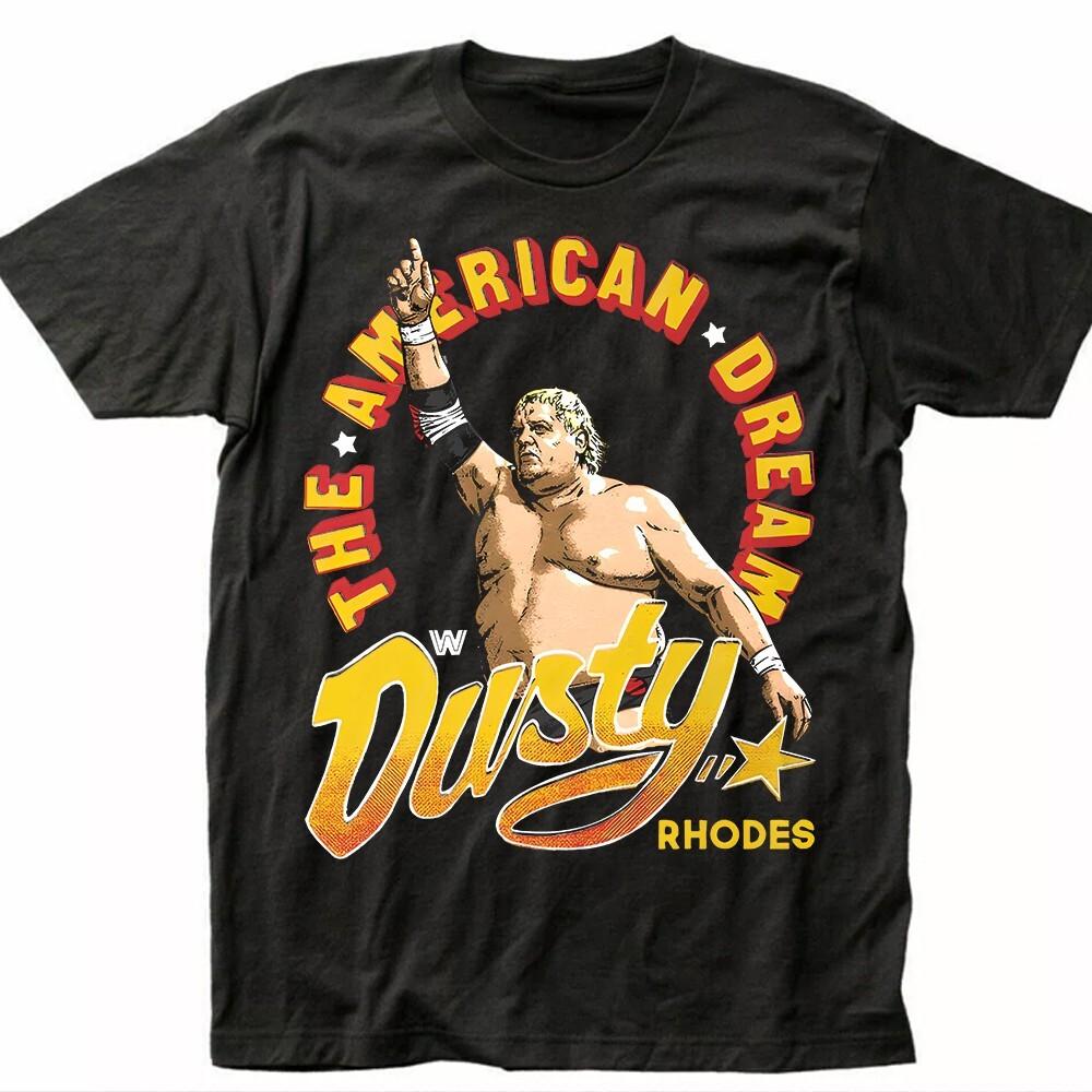 Редкая мужская черная футболка Dusty Rhodes Все размеры 8D395 Унисекс