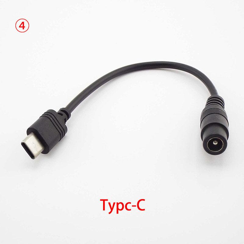 5.5x2.1mm DC Female To 5.5 3.5 4.0 Male Connector 5.5 2.1 5.5x2.5 3.5x1.35mm 4.0x1.7mm Type C Cable Cord Converter Extend Plug