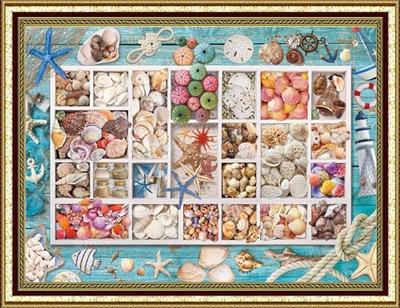 [AN-diaart] Алмазная мозаика, В рамке, Печатная | 42 x 60см A2 Квадратные стразы | Набор для самостоятельного творчества, подходит для начинающих | Коллекция Ракушек AM-563
