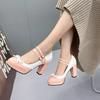 Fashion Spring New Platform Square High Heel Women Pumps Sweet Butterfly Knot Women High Heel Shoes Mixed Color Party Women's Shoes