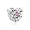 Pandora 791155c01 Mom Daisy Heart Silver Charm
