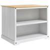 Kitchen Trolley 2 pcs White and Honey Wax Finish 112 x 77 x 91.5 cm