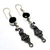 Black Spinel Gemstone 925 Silver Plated Handmade Jewelry Earring 2.38"