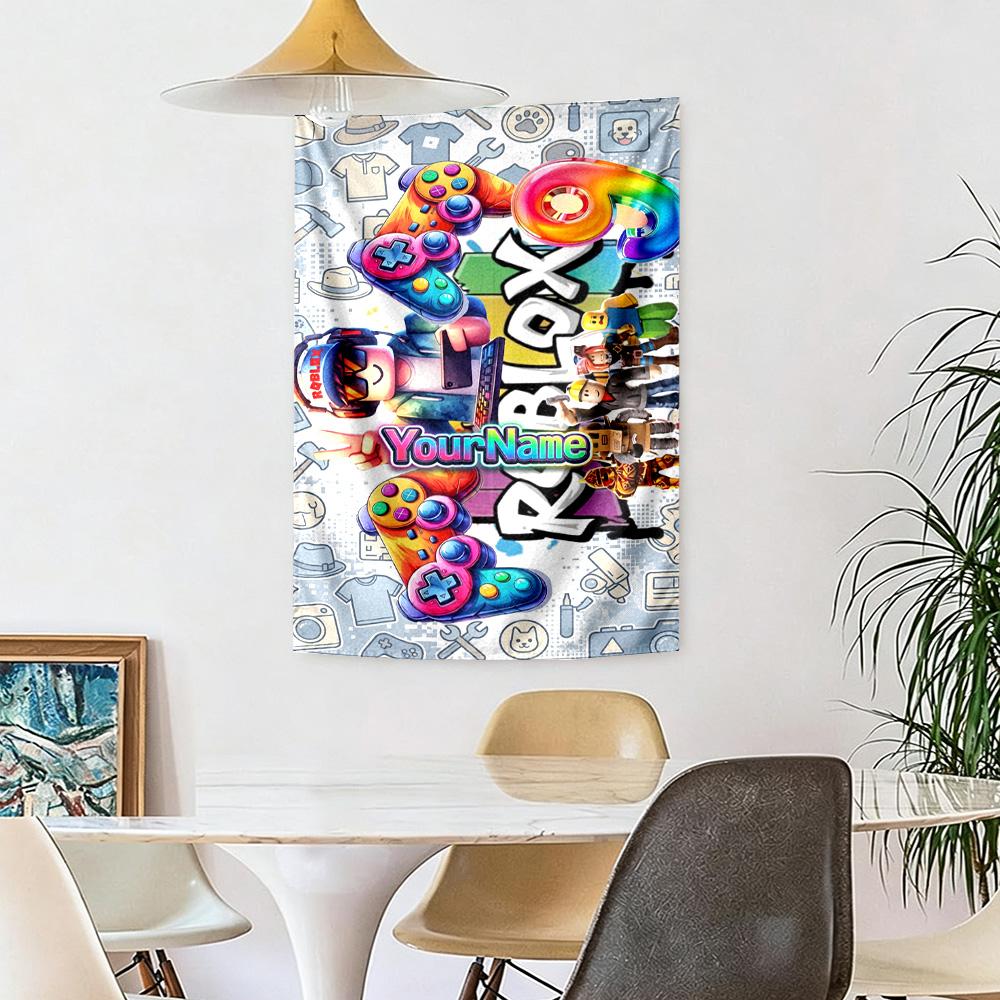 Roblox Custom Your Name Wall Decor Tapestry Art For Pet Memorial Birthdaywedding Party Backdrop Family Gift
