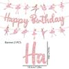 Paper Material Ballet Birthday Banner Pink Color Ballet Theme Set  Birthday Party