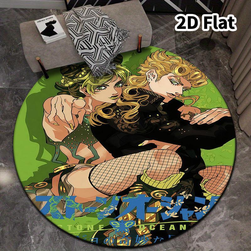 Ковер круглый ковер JoJo's Bizarre Adventure для гостиной, спальни, дивана, игровой комнаты, нескользящий коврик для пола