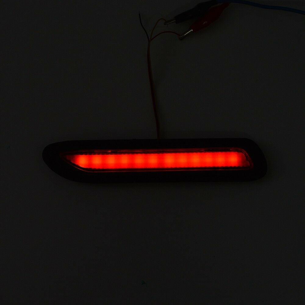 2 Pcs Red Lens LED Taillight Car Rear Bumper Reflector Brake Lights Universal