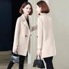 Женское шерстяное пальто средней длины, приталенное, в корейском стиле 2025, для миниатюрных, свободного кроя, на осень/зиму