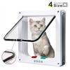 Cat Flap Door with 4 Way Security Lock Controllable Switch Transparent ABS Plastic Gate Puppy Kitten Safety In&out Pet Doors Kit