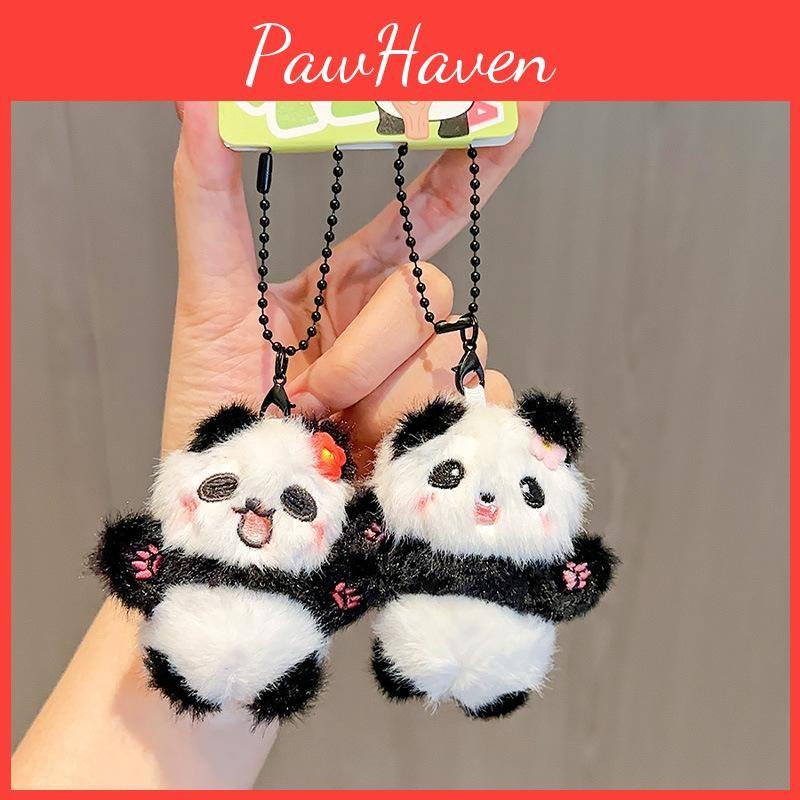 Flowers Panda Design Cute Animal Plush Pendant Keychain For Gift Accessories And