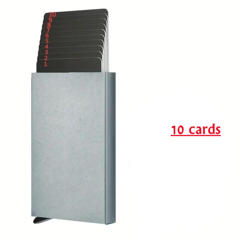 Large Capacity 6/10 Cards Holder, Men High Quality Credit Card Holder, Slim Card Case Anti-theft-RFID Auto Pop Up Travel Thin Wallets for Men