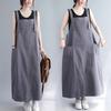 Women Sleeveless Dress Fashion Workwear Pockets Vestidos Summer Adjustable Shoulder Straps Dresses Streetwear