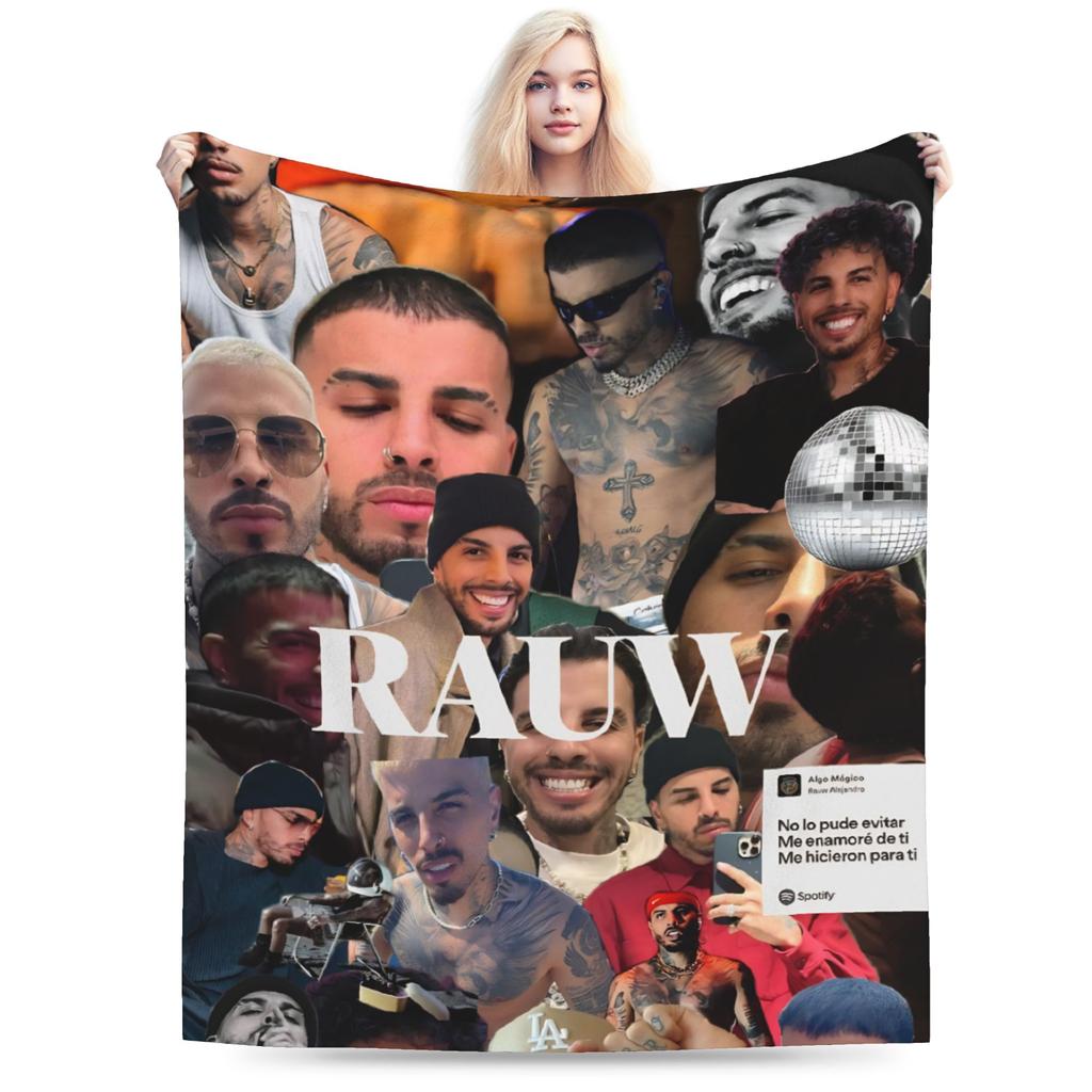 Stylish Rauw Alejandro Singer Rapper Blanket Super Soft Velvet  Comfortable Throw Blankets Machine Washable