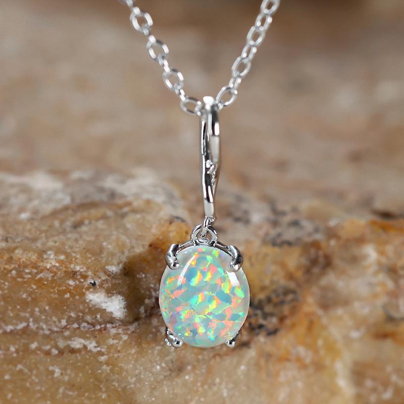 Овальные белые огненные опалы, кулоны, ожерелья для женщин, аксессуары для свадебной вечеринки, подарок на день рождения, модные украшения