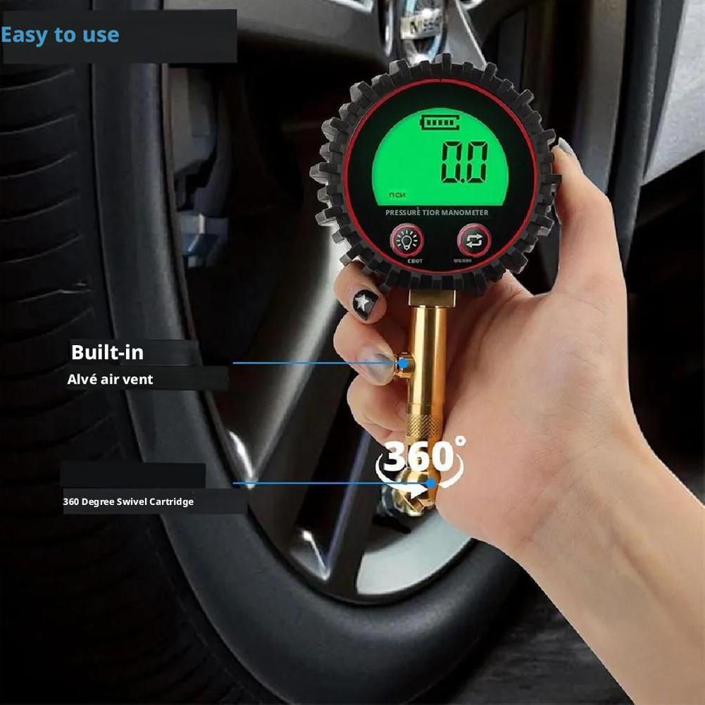 Car Tire Pressure Gauge 3-255PSI Heavy Duty Digital Backlit LCD Air Tool