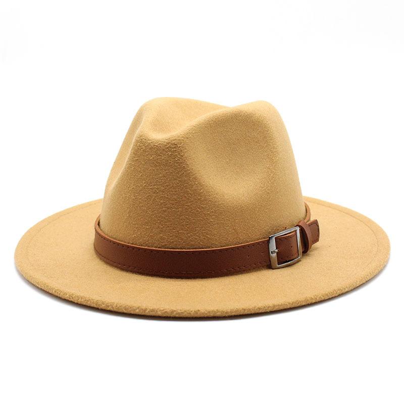 Шерстяная шляпа-цилиндр в стиле джаз, британская шляпа с большими полями, модная мужская и женская шляпа с плоскими полями, фетровая шляпа