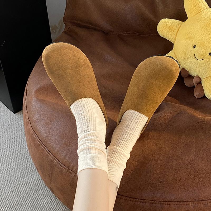 Модные мюли из замши CRLAYDK для женщин, обувь с внутренней высотой, увеличивающей рост, с поддержкой свода стопы, стелька, слипоны, повседневные удобные тапочки