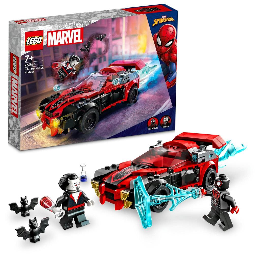LEGO Супергерои Marvel Майлз Моралес Морбиус 76244 Игрушка Блок Настоящее Американские Комиксы Супергерой Фильм Мальчики Возраста против. 7+