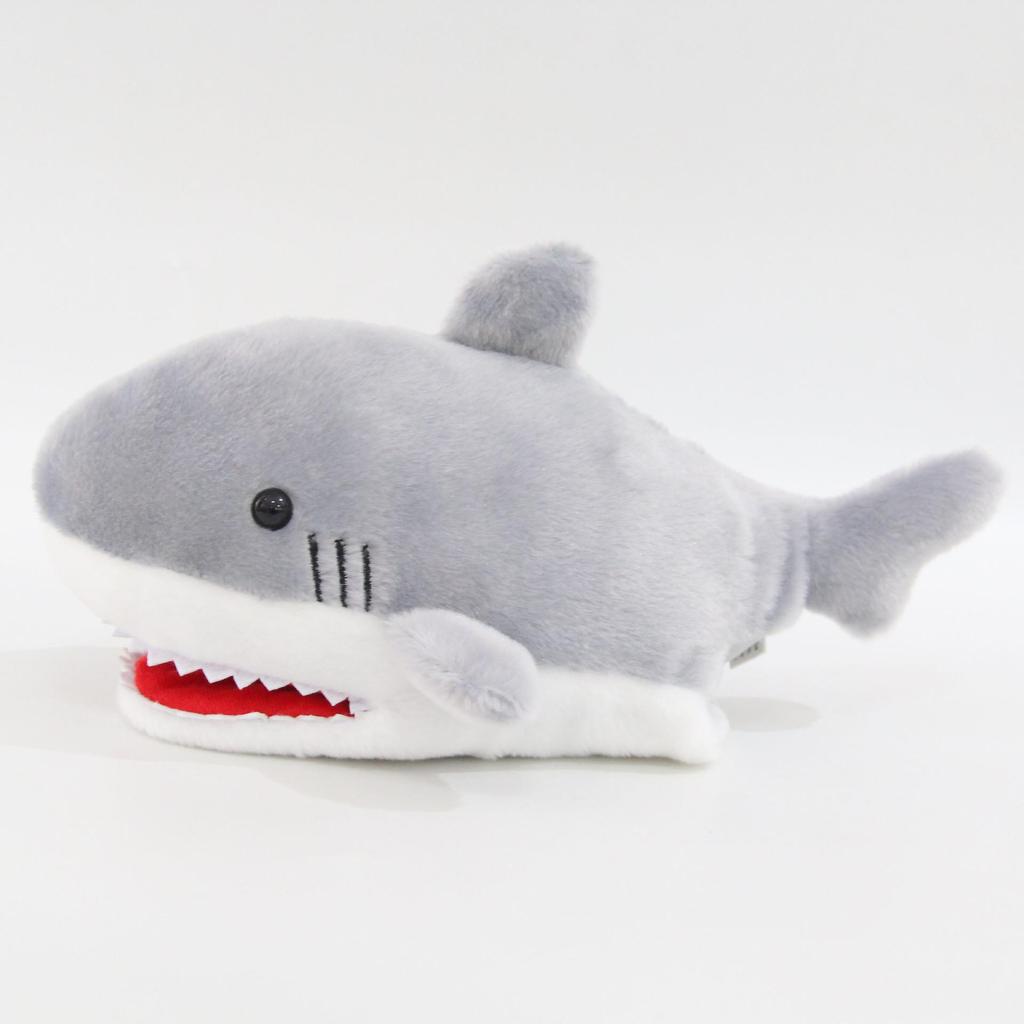 Мягкая кукла-марионетка Большая белая акула: Кукла-акула с открытым ртом для детских представлений