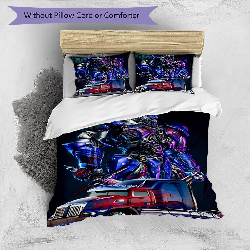 3pcs Transformers2 Design Cover Set - HD Printed Bedding with 1 Cover and 2 Pillowcases - Perfect for Home and Dorm Decor