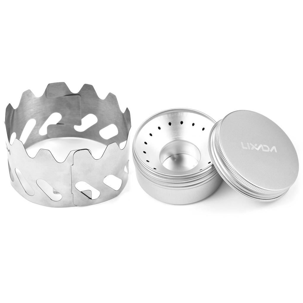 Мини-горелка для бэкпакинга 80 мл Алюминиевая спиртовая горелка с маленьким ветрозащитным экраном из нержавеющей стали Портативная походная плита для