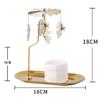 Gold/Silver Christmas Rotating Candle Holder Stainless Steel Rotating Candlesticks  Night