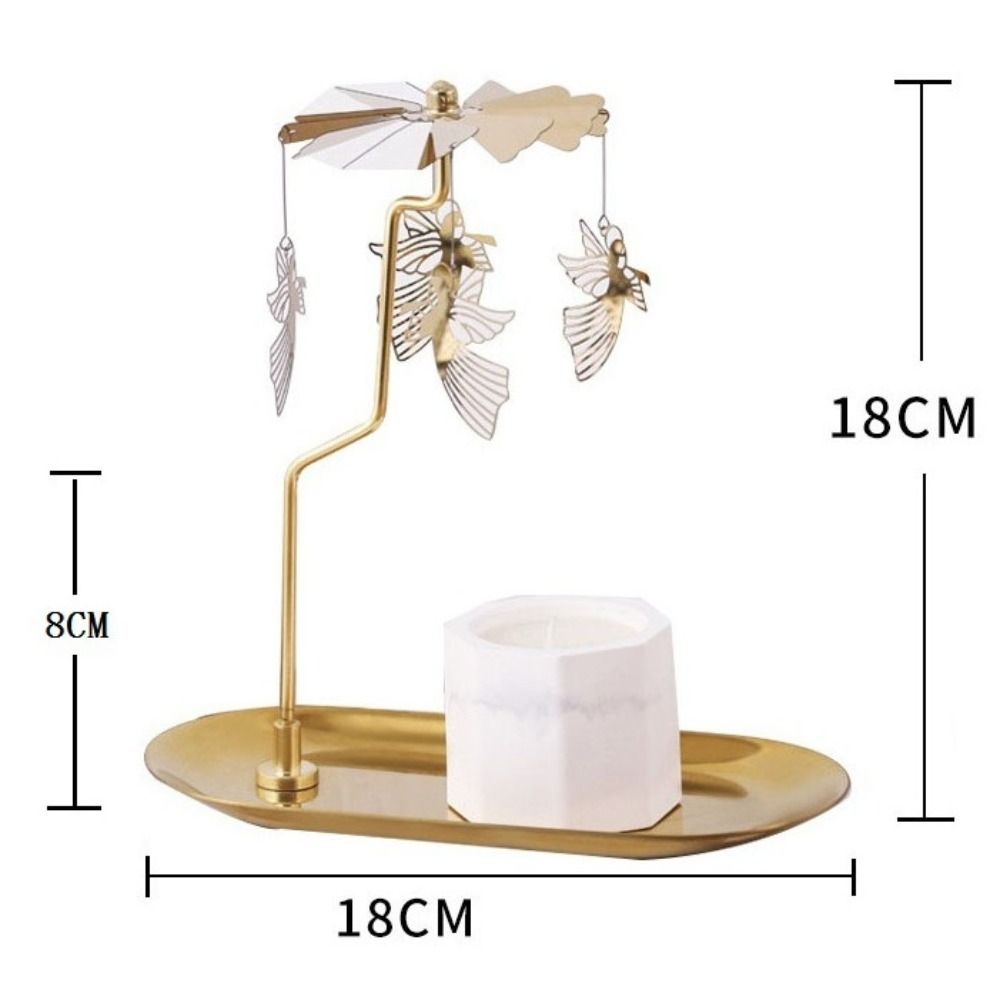 Gold/Silver Christmas Rotating Candle Holder Stainless Steel Rotating Candlesticks  Night